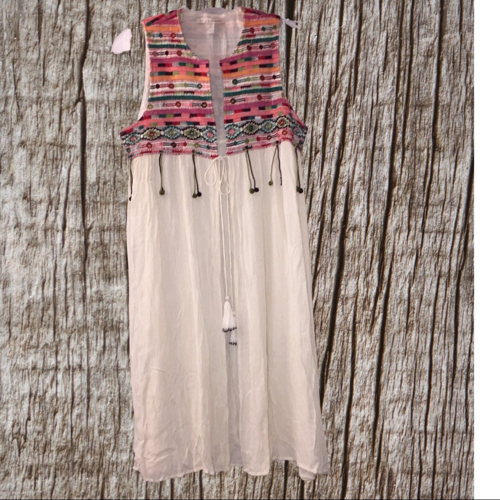 ZARA TRF-OUTERWEAR EMBROIDERED DUSTER VEST SIZE S